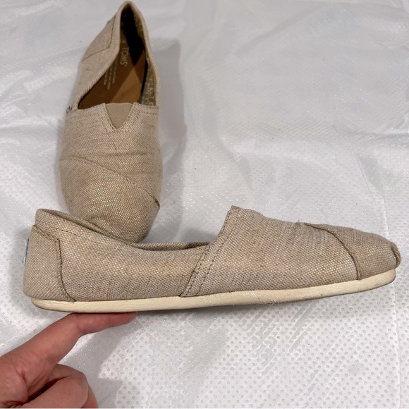Toms Natural Metallic Burlap Women’s Classic Sz 9.5 W - Picture 8 of 13